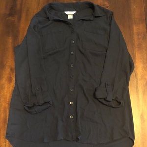 Christopher and Banks Navy button down blouse